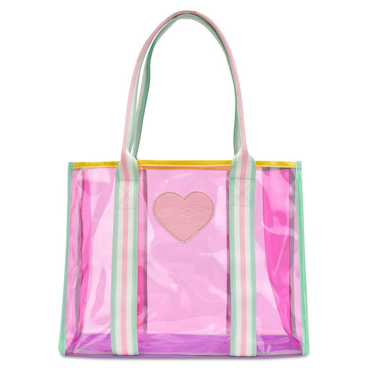 COLOR BLOCK CLEAR TOTE
