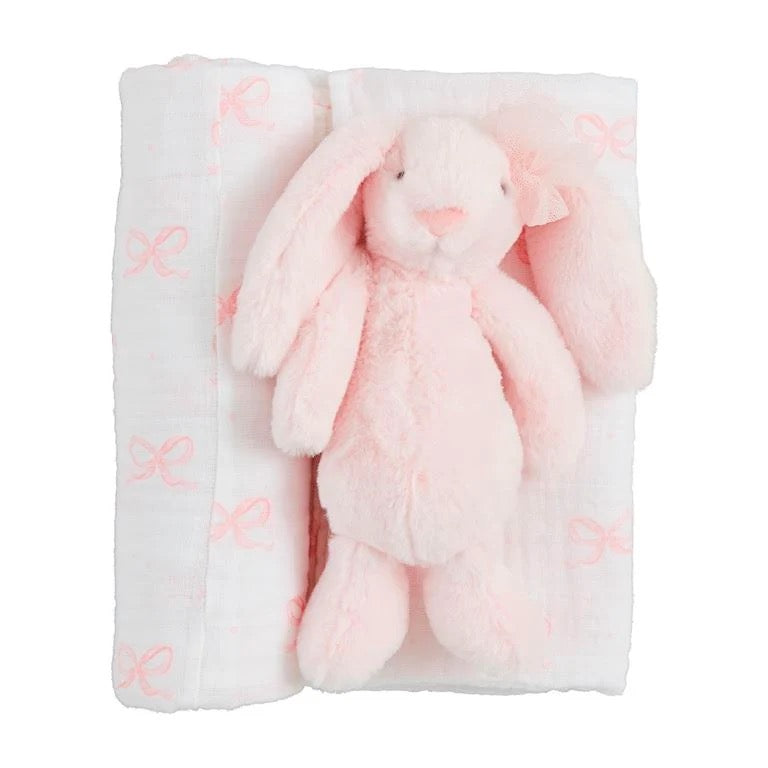 Swaddle & Rattle Set | Bow Bunny