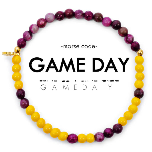 Morse Code Bracelet: Game Day | Purple Phosphoside + Yellow