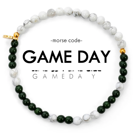 Morse Code Bracelet: Game Day | Green + White