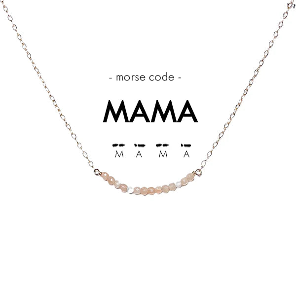 Morse Code Gold Necklace: Mama