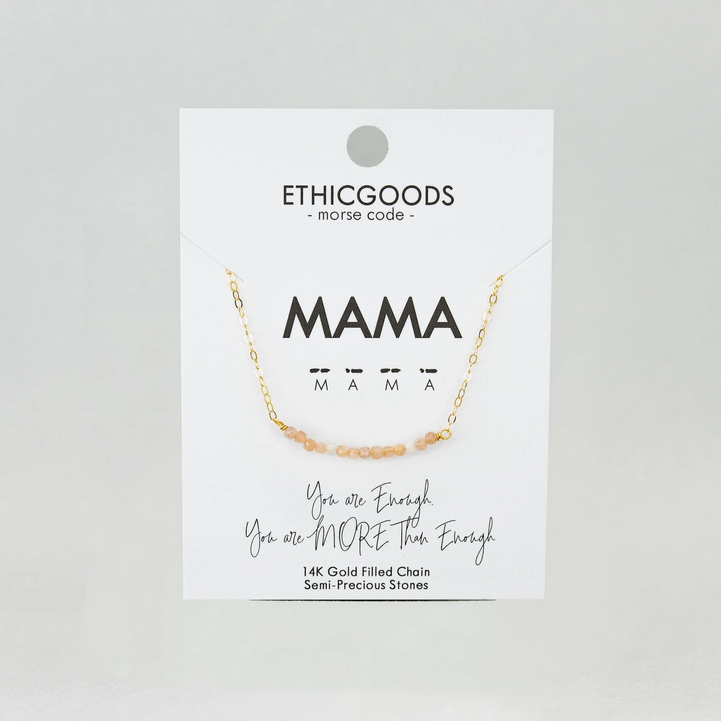 Morse Code Gold Necklace: Mama