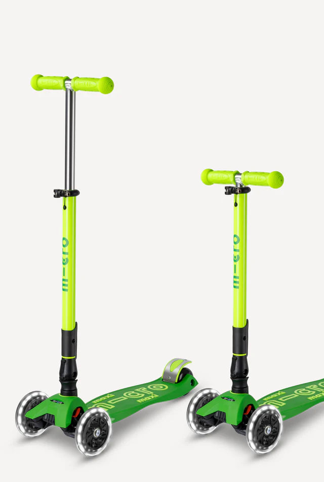 Micro Maxi Foldable LED Scooter | Neon Parrot Green