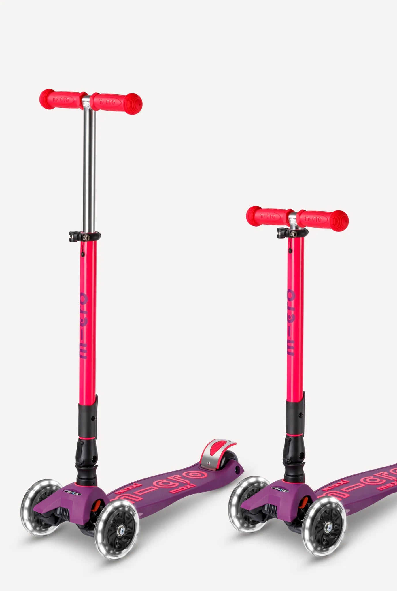 Micro Maxi Foldable LED Scooter | Neon Ultra Pink