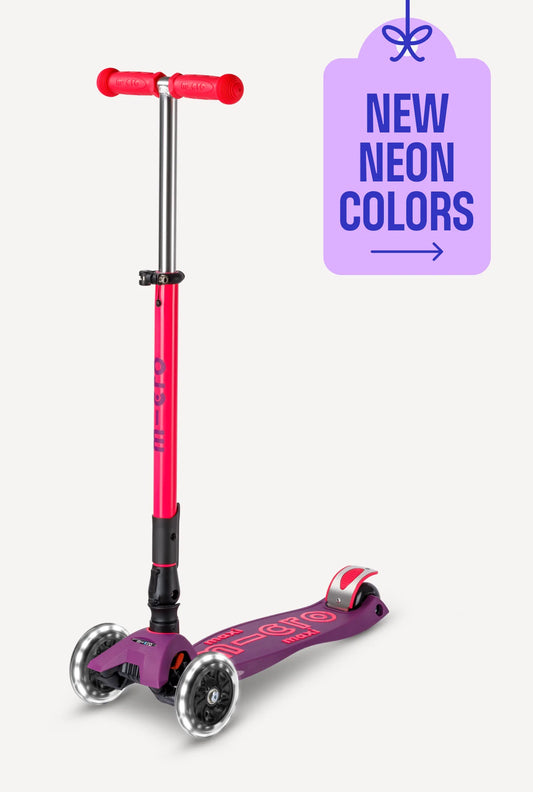 Micro Maxi Foldable LED Scooter | Neon Ultra Pink