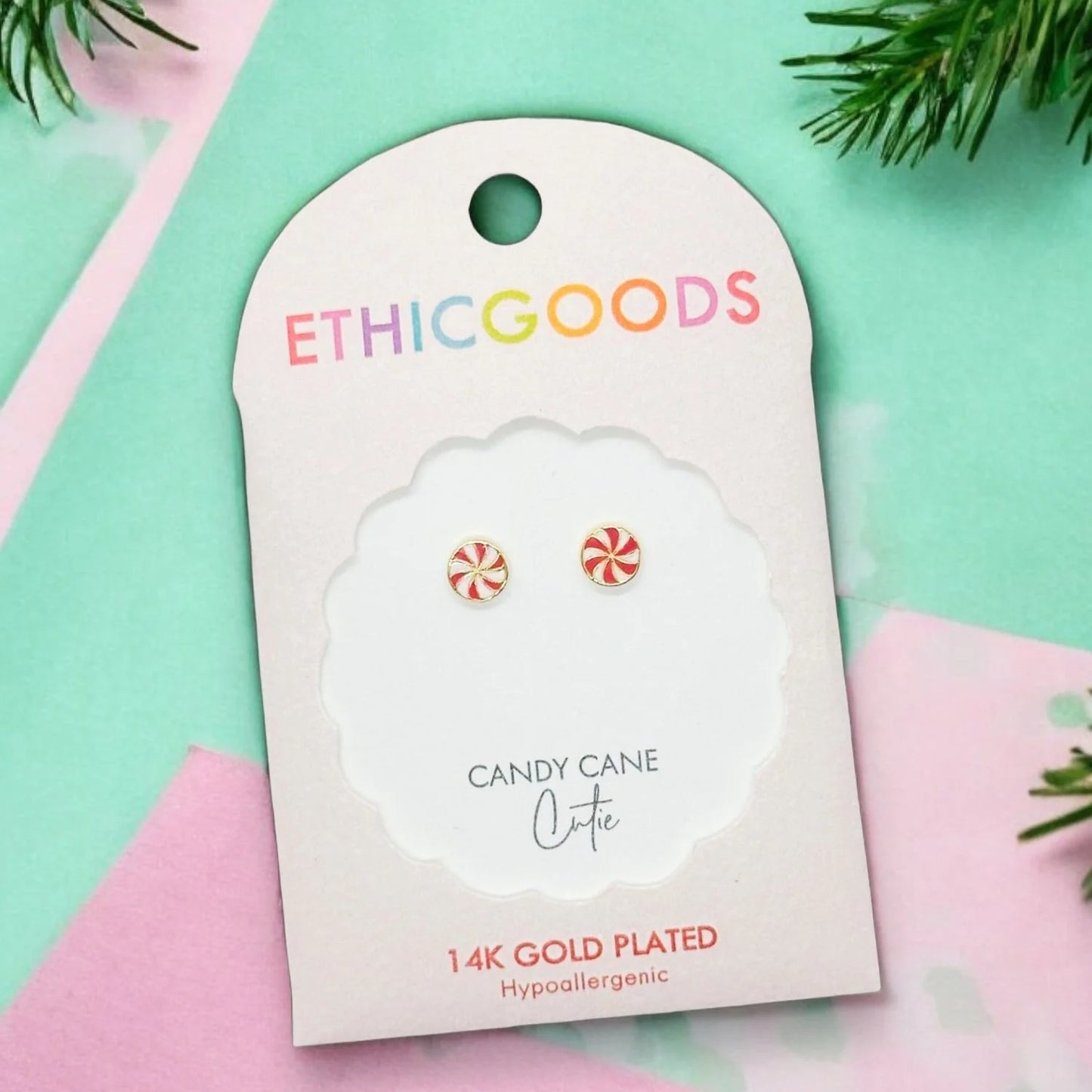 Kids Earring: Candy Cane Cutie