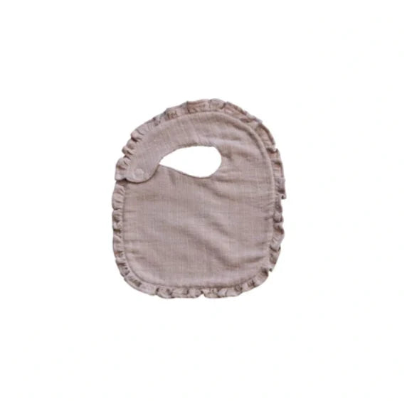 Woven Cotton Terry Ruffled Bibs