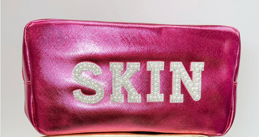 Metallic Pink Skincare Bag