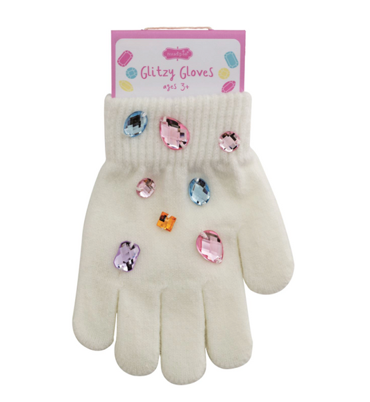 White Glitzy Gloves