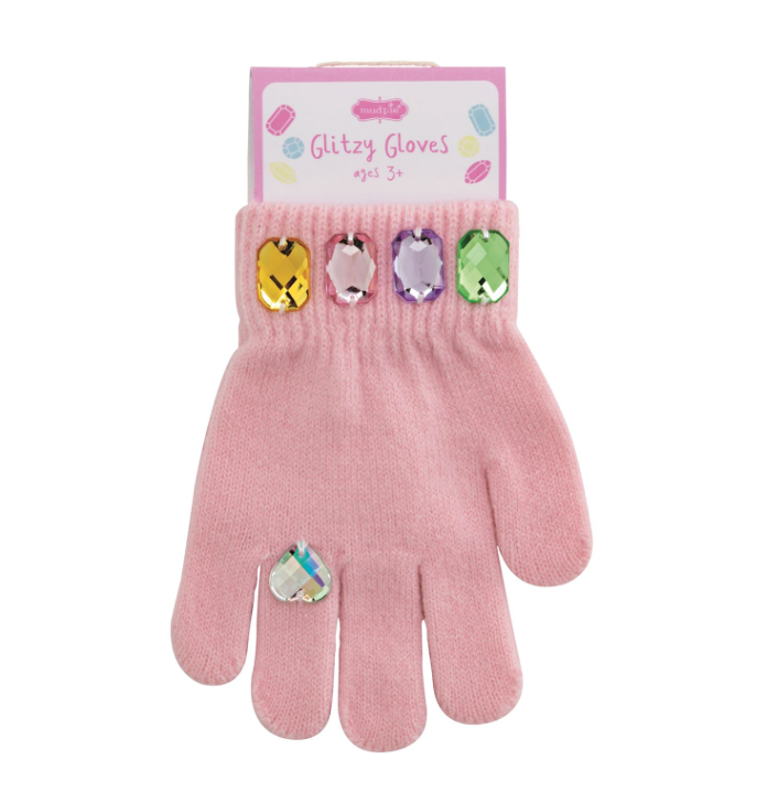 Pink Glitzy Gloves