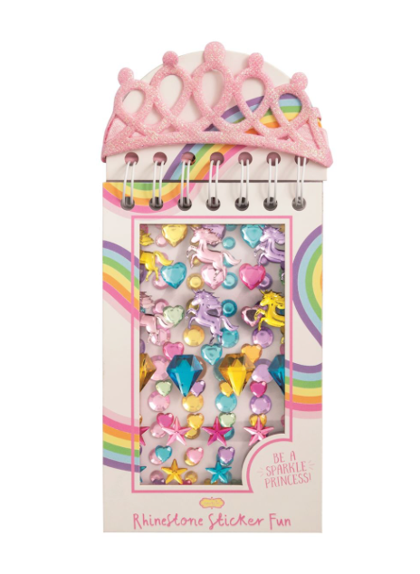 Pink Rhinestone Sticker Book & Crown Set