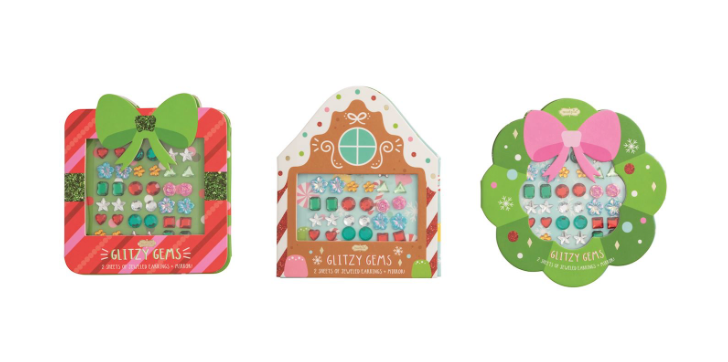 Christmas Glitzy Gems Sticker Earrings
