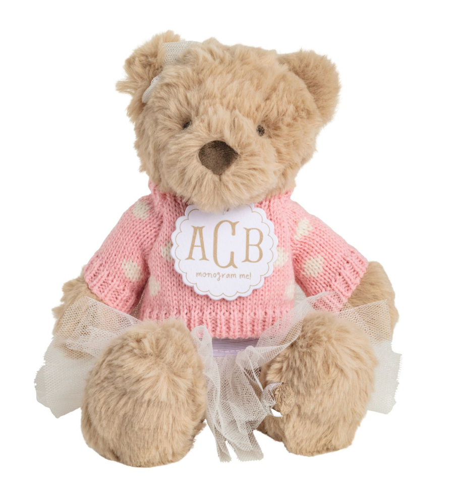 Polka Dot Monogram Baby Bear Plush Pal