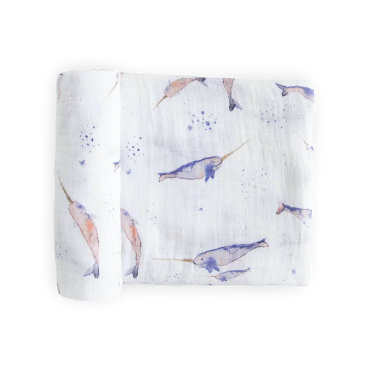 Narwhal | Cotton Muslin Swaddle