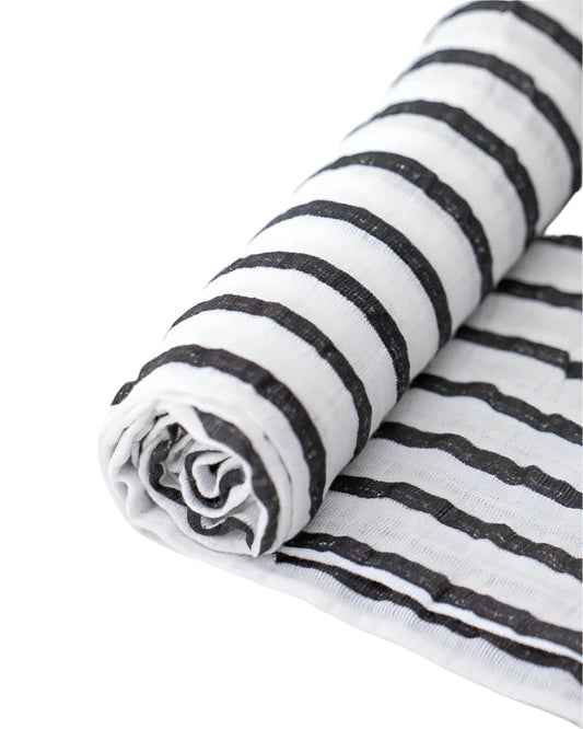 Black Stripe Muslin Swaddle