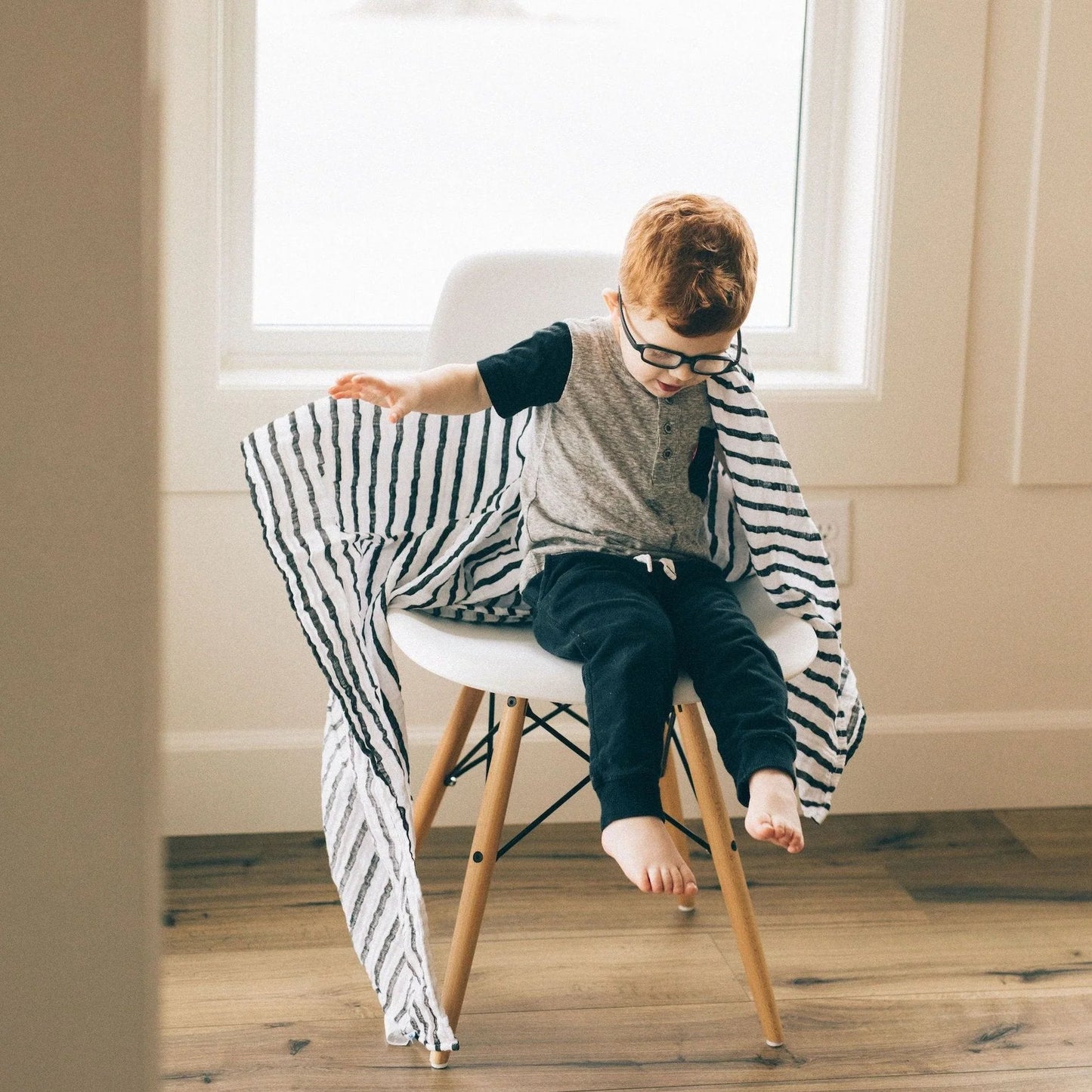 Black Stripe Muslin Swaddle