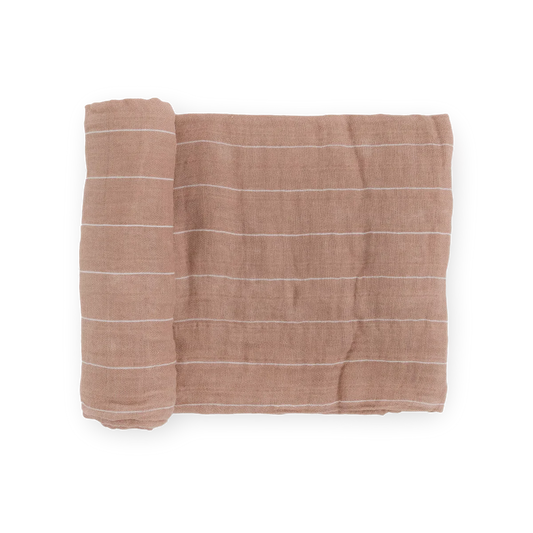 Mauve Stripe | Cotton Muslin Swaddle