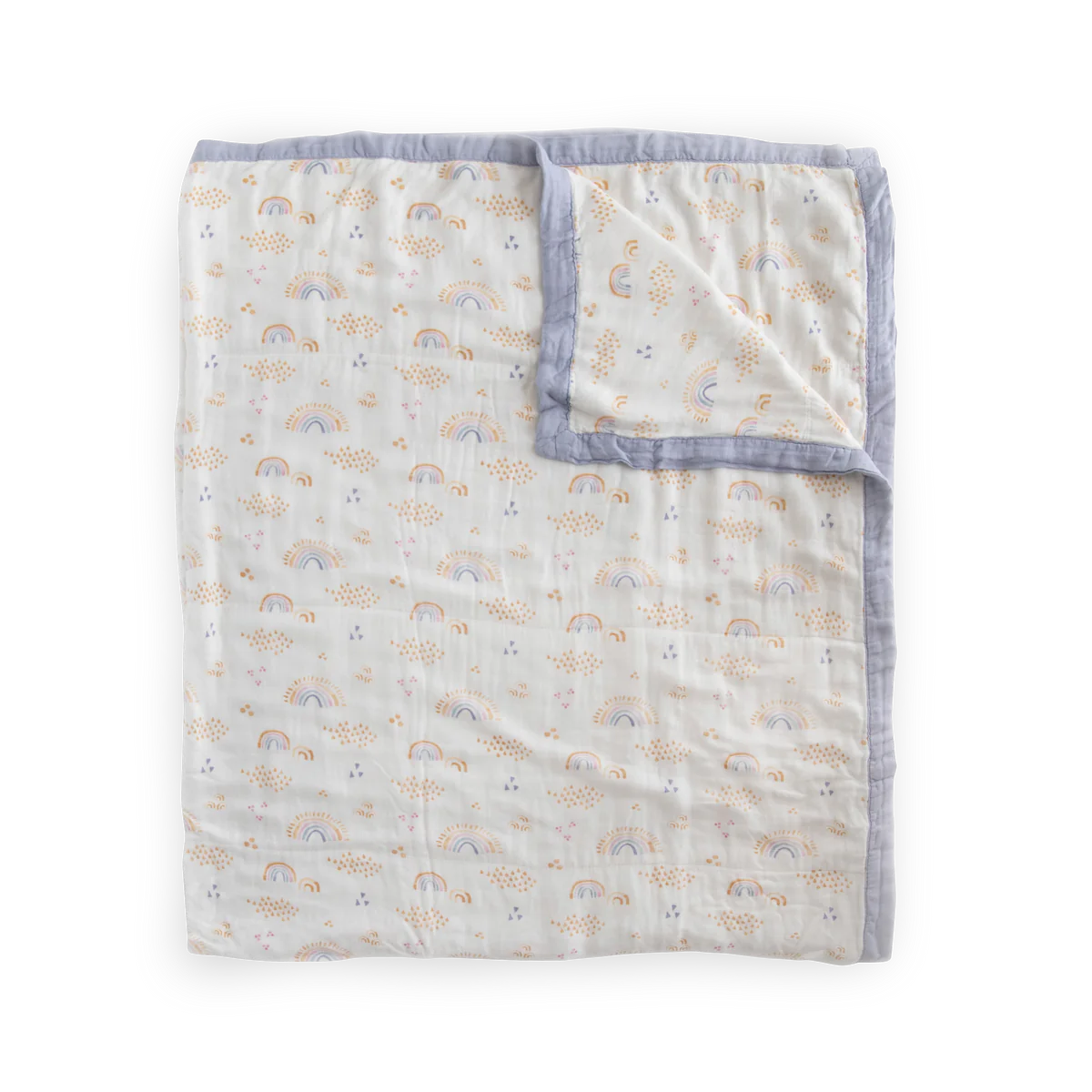 Rainbows and Raindrops | Deluxe Muslin Quilted Throw