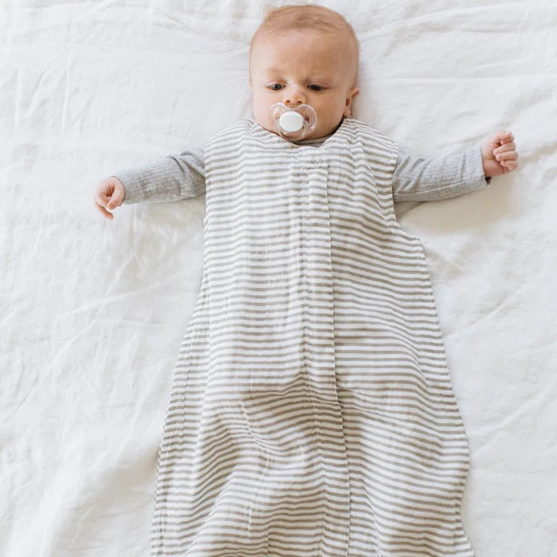 Grey Stripe | Cotton Muslin Sleep Sack Medium