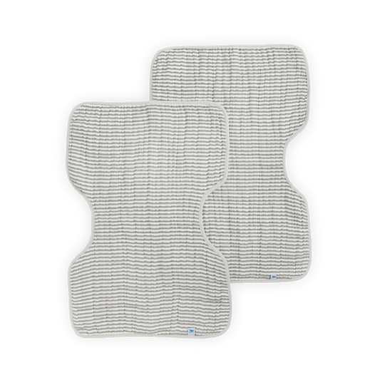 Grey Stripe | Cotton Muslin Burp Cloth 2 Pack