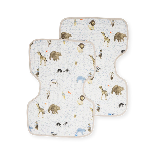 Party Animals | Cotton Muslin Burp Cloth 2 pack