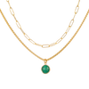 Necklace Set - Paperclip & Green Malachite