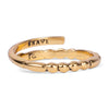 Morse Code Patterned Gold Ring: Brave