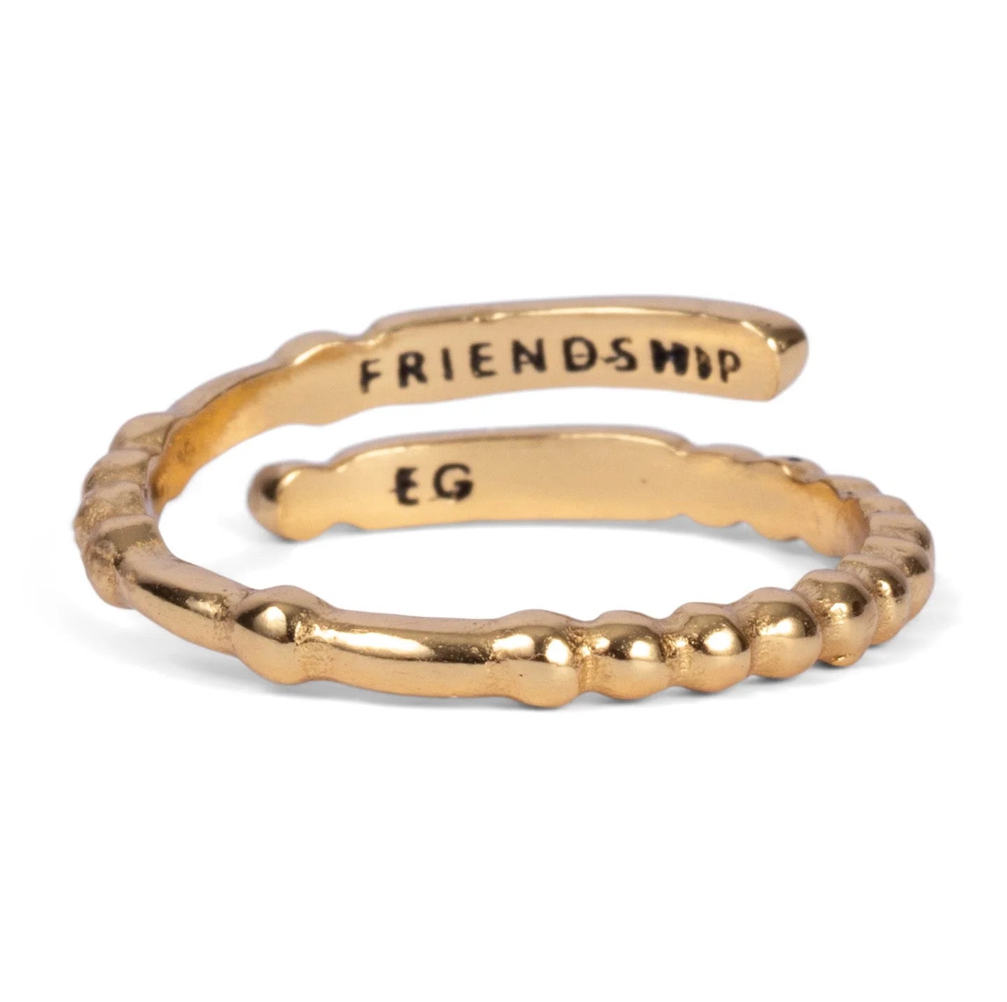 Morse Code Patterned Gold Ring: Friendship