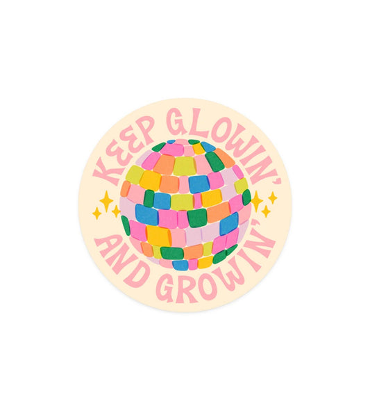 Glowin' and Growin' Disco Ball Sticker