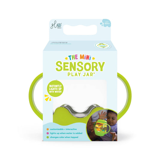 Glo Pals Mini Sensory Jar and Silicone Fun Filler Bundle | Green