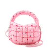 Quilted Scrunchies Cherry Printed Mini Hobo Crossbody Bag | Aqua Cherry Print Scrunch