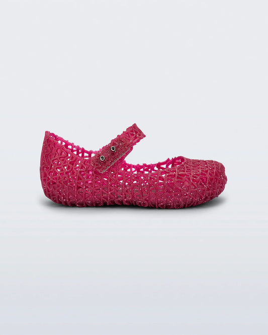 Mini Melissa Campana Papel | Red Sparkle w Strap