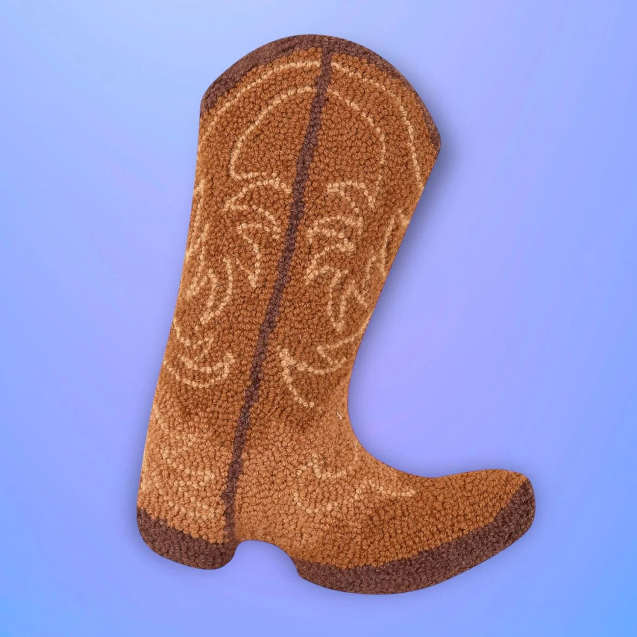 Brown Cowboy Boot Hook Pillow