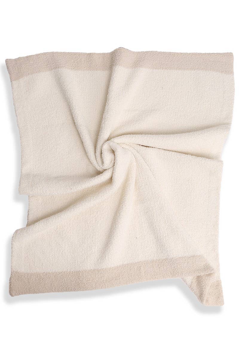 Kids Ivory Color Block Luxury Soft Throw Blanket