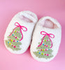 Pink Bow Christmas Tree Slippers | Toddlers