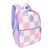 Checkerboard Large Backpack with Hearts Clear Pencil Pouch