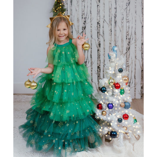 Christmas Tree Dress & Headpiece