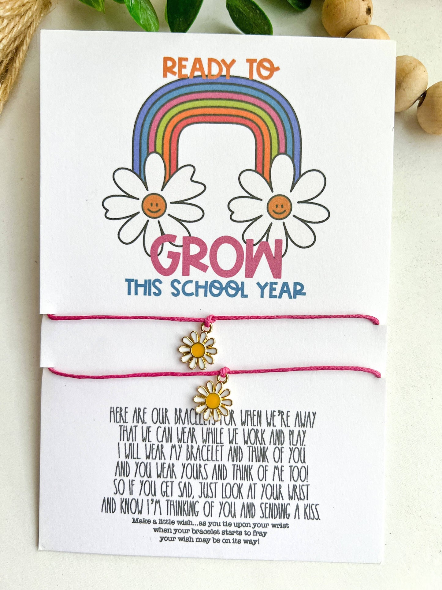 Daisy Back to School Wish Bracelet Mommy & Me Best Friends