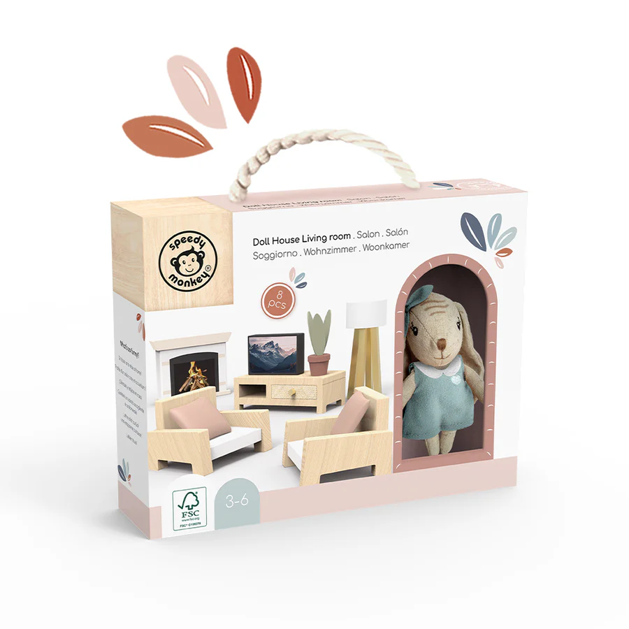 Doll House Living Room Set |  1 Character Included