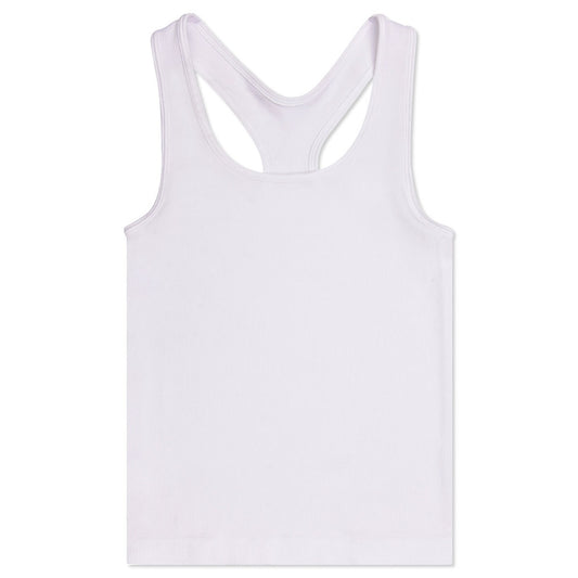 White Ribbed Racerback Tank Top
