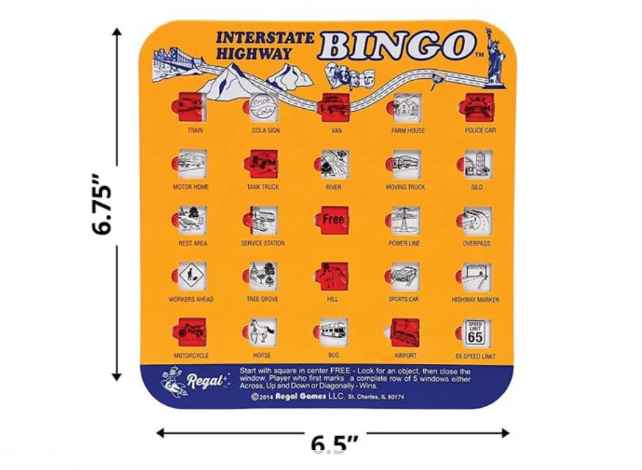 Road Trip Travel Bingo