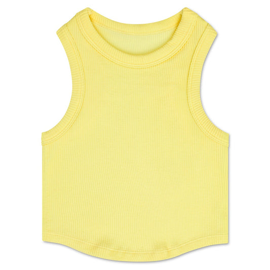 Cropped Racerback Tank Top | Butter Yellow