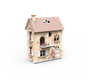 Wooden Flowers Cottage Doll House | Starter Set with Bunny + Living Furniture Set