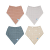 Mauve Stripe Cotton | Muslin Bandana Bib 4 pack