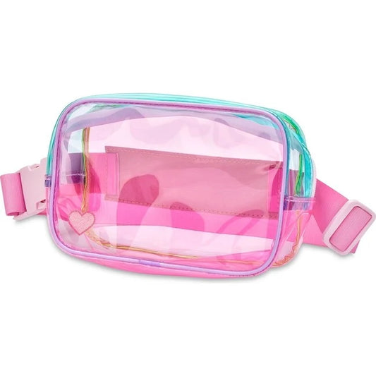 Color Block Clear Belt Bag