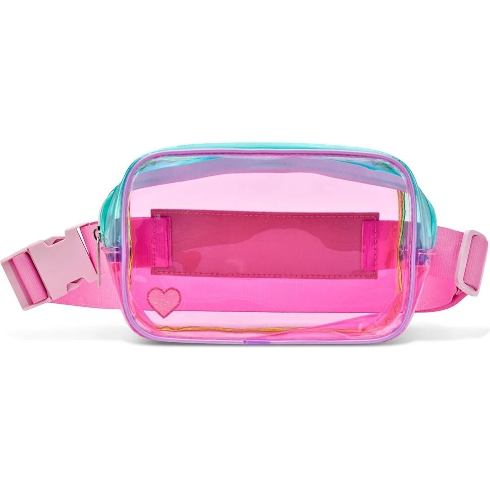 Color Block Clear Belt Bag