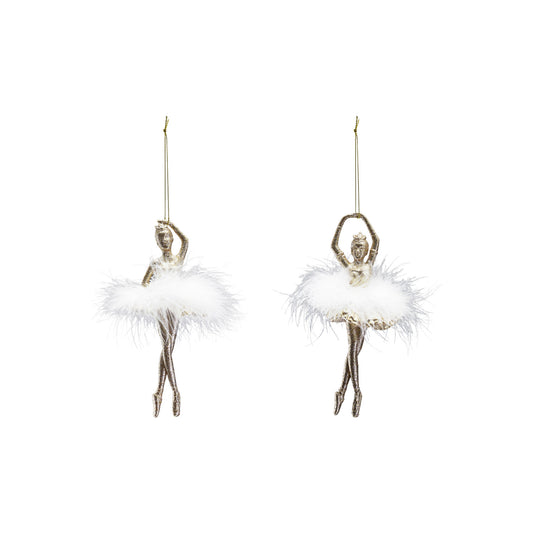 Plastic Ballerina Ornament | Feather Skirt | 2 Styles