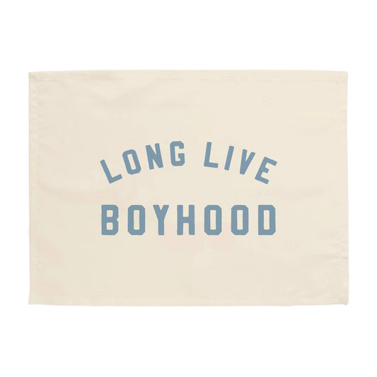 Natural + Ocean | Long Live Boyhood Banner | Mini 13x17"