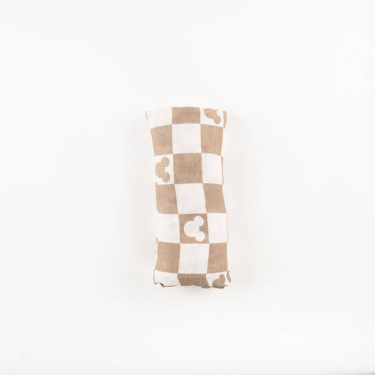 Checkered Mouse Muslin Blanket